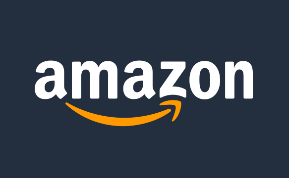 A blue background with the amazon logo on it