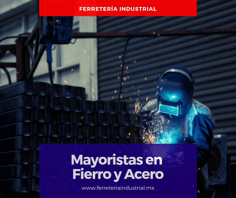 Soldador trabajando con acero; anuncio