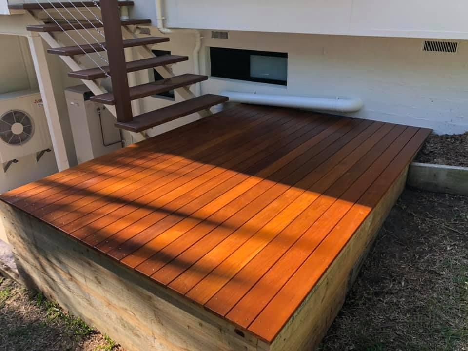 Wooden Deck With Stairs — Allman's Painting in Nambour, QLD