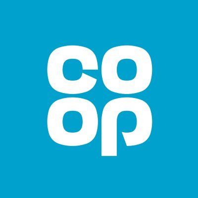The co op logo is on a blue background.