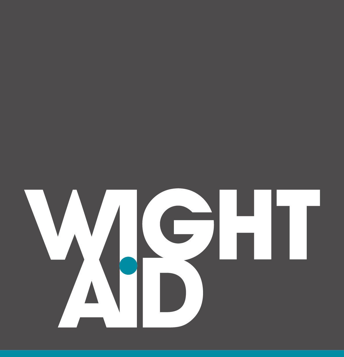 A logo for wright aid on a black background