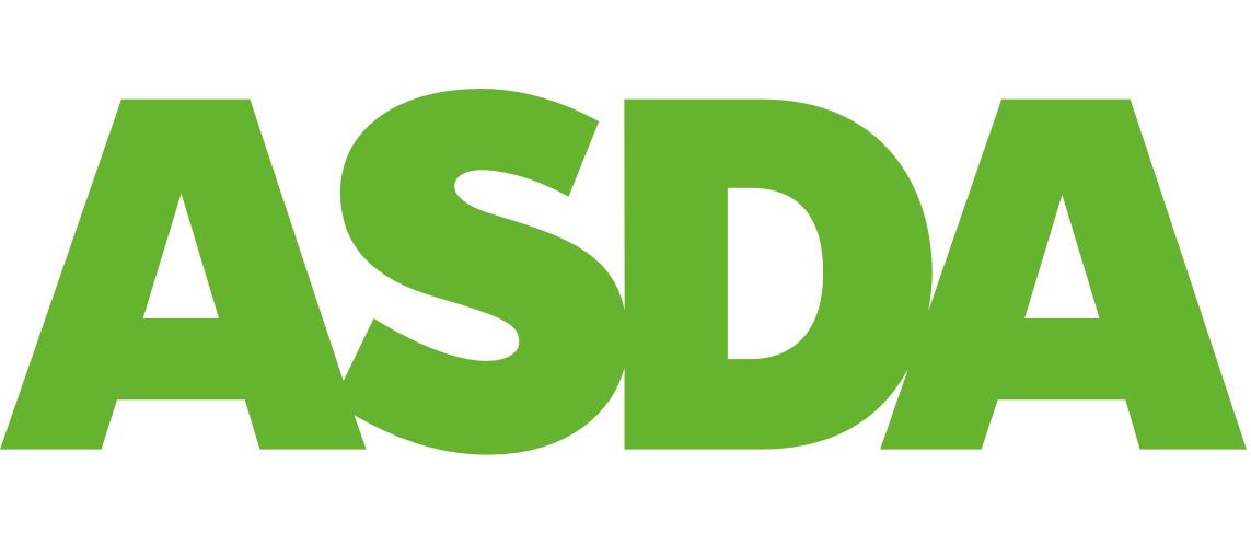 The asda logo is green and white on a white background.