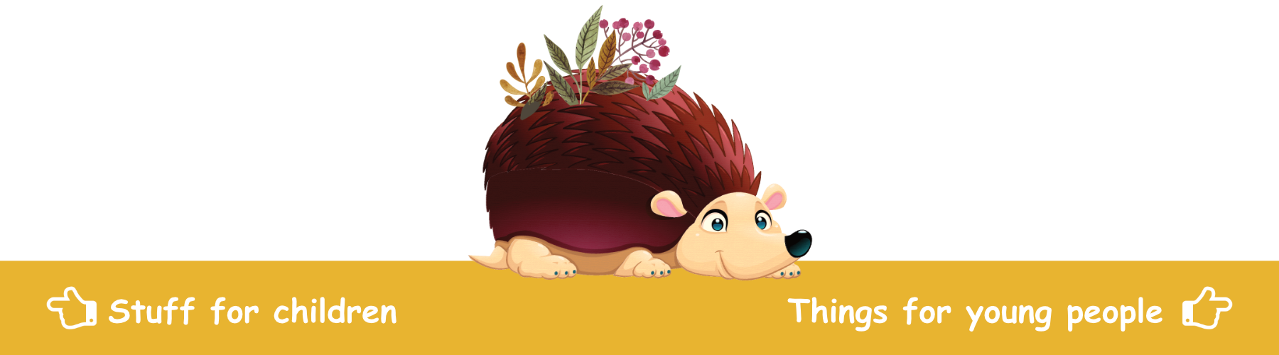 A hedgehog with flowers on its back is laying down on a yellow background.