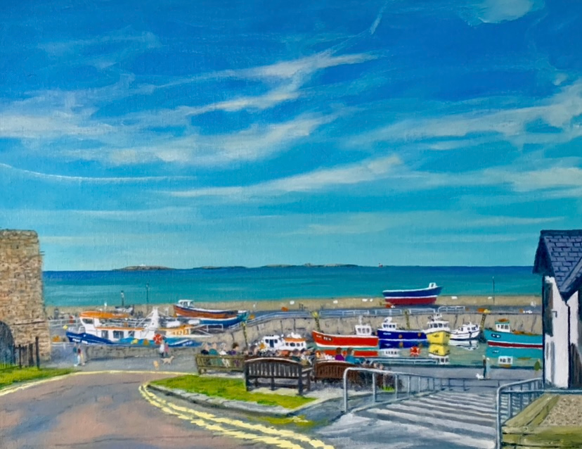 Seahouses Harbour - summer  - Limited Edition Print