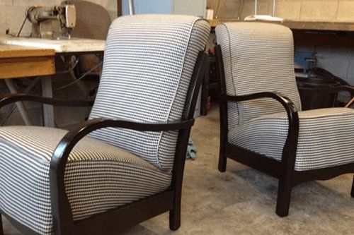 Revamped upholstery for wooden chair