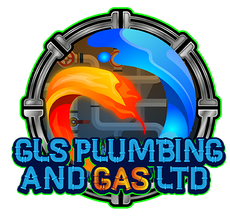 A logo for a company called gls plumbing and gas ltd