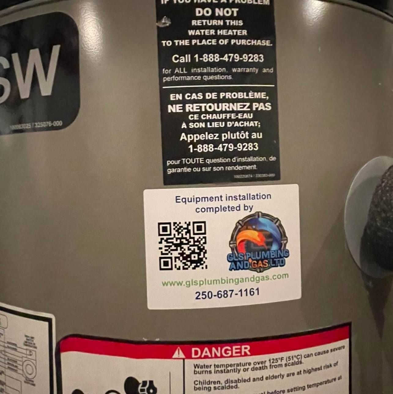 A label on a water heater says do not return this water heater to the place of purchase