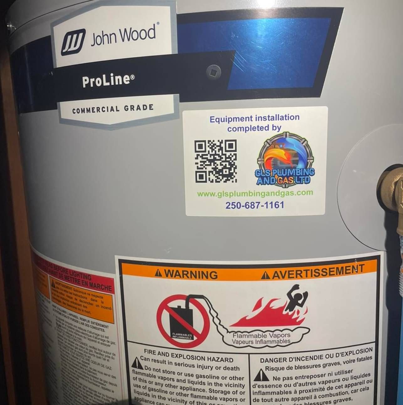 A john wood proline commercial grade water heater
