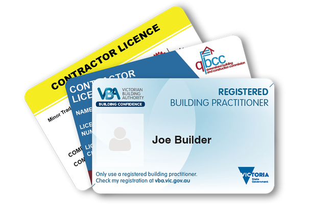 Image of three state builder and trade licences