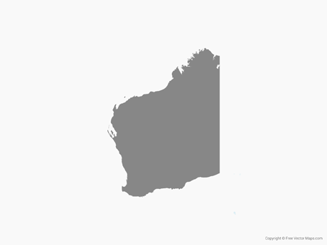 A silhouette of the state of western australia on a white background.