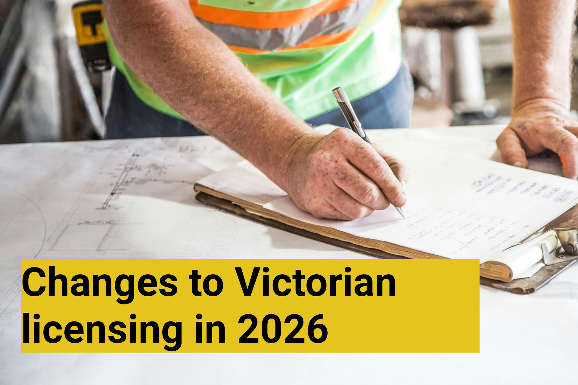 A Victorian  builder filling up paperwork for a builder licence application