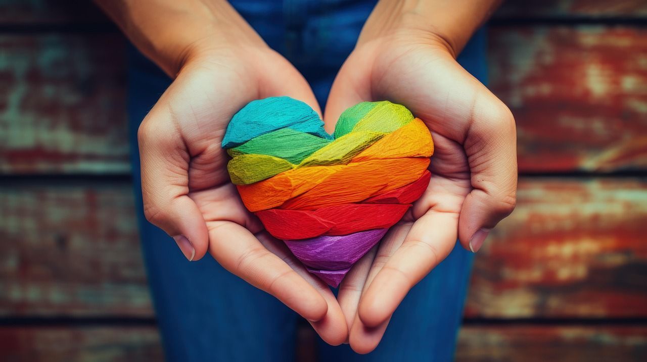 LGBTQ rainbow heart LGBTQ rainbow heart