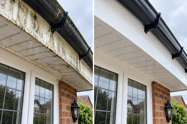 White soffit and fascia after cleaning