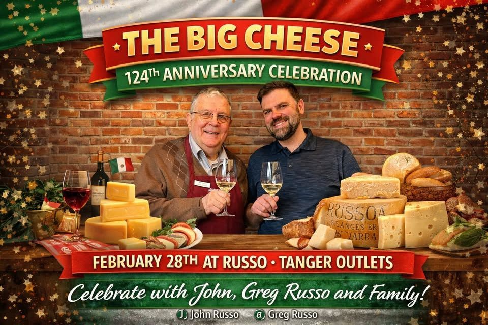 Valentine's Day dinner advertisement: couple kissing, Italian food, $45 per person, live music.