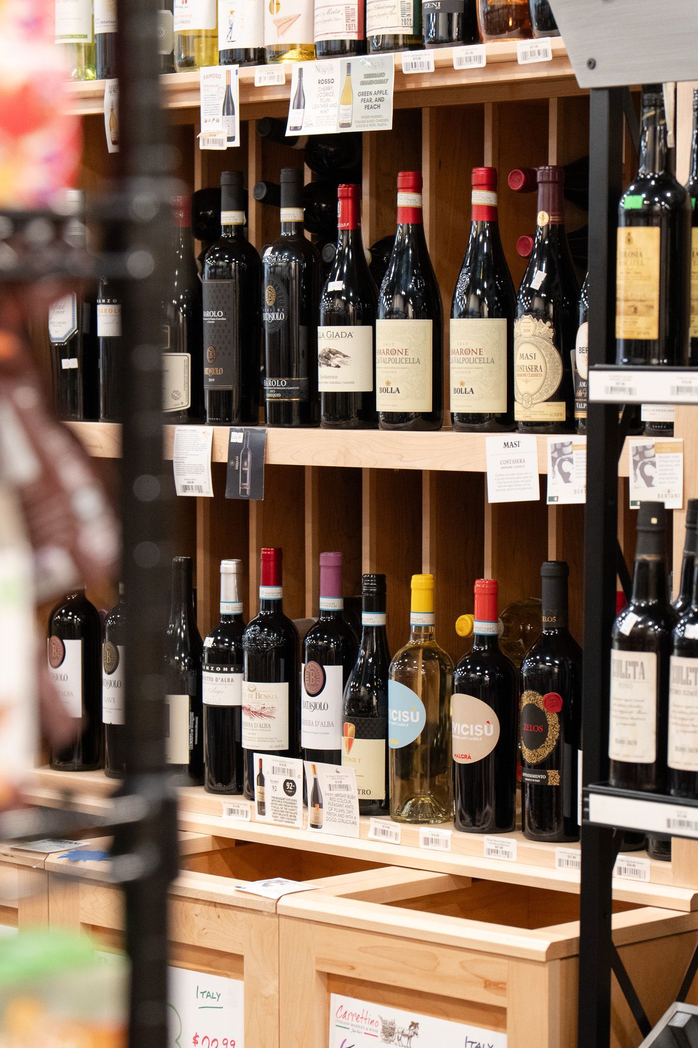 Unique Shelves displaying wines