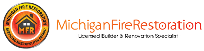 A logo for Michigan Fire Restoration