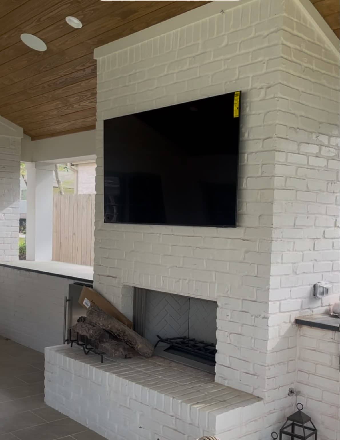 Brick Fireplace and Interior