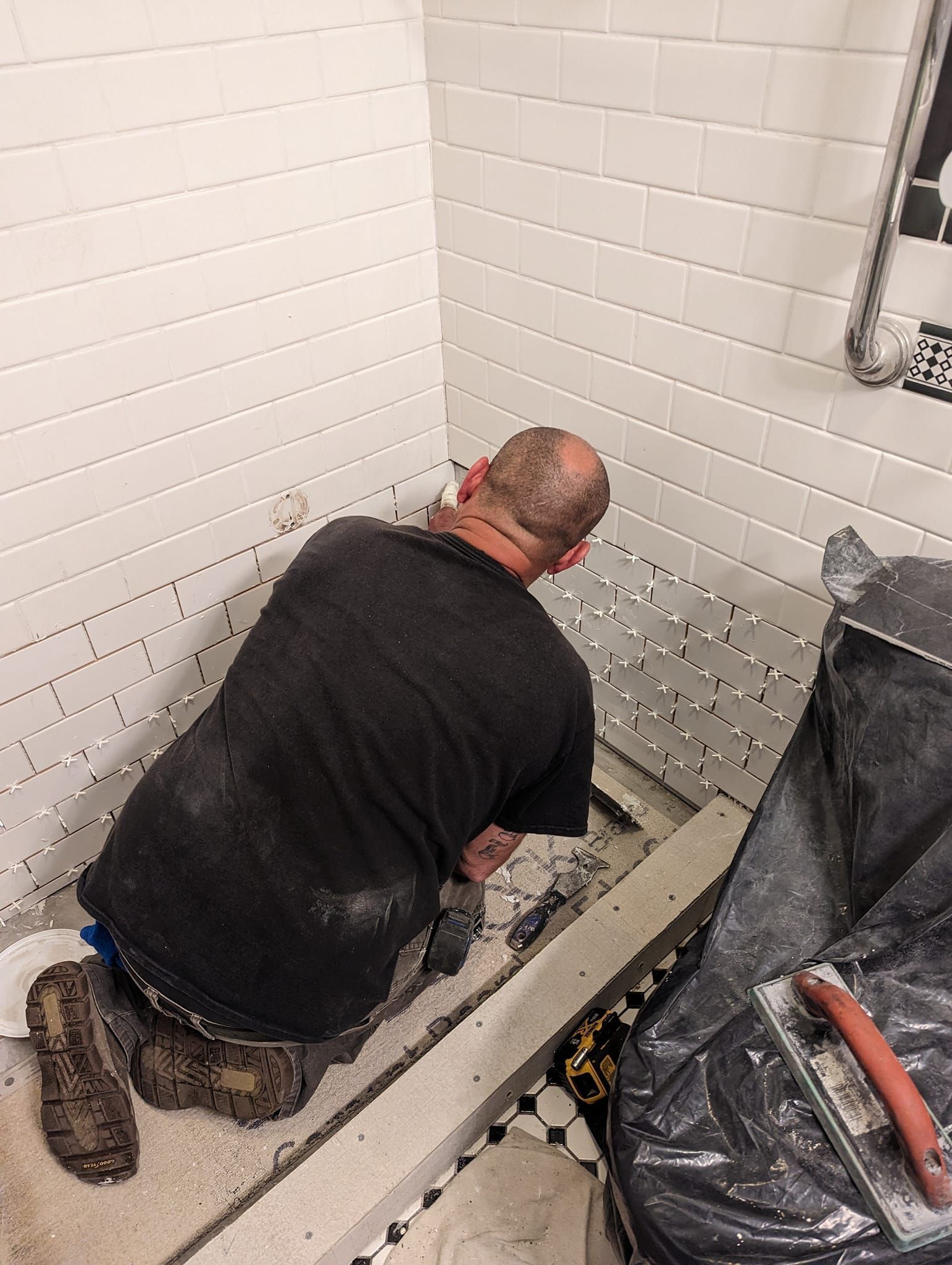 Applying Bathroom Tiles - Coden, AL - Josh's Handyman Service