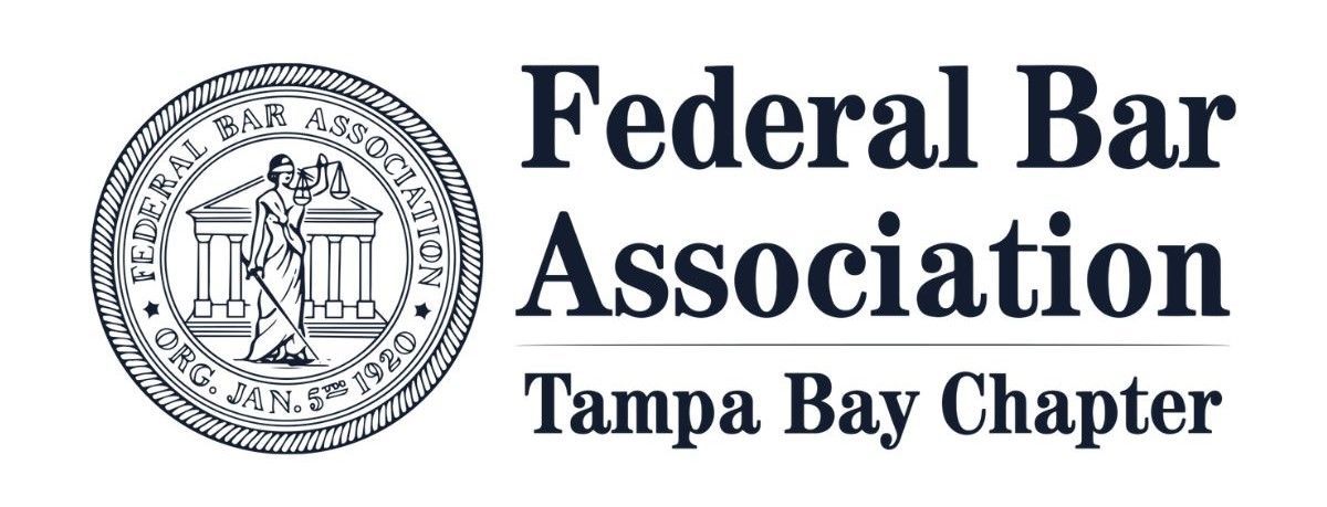 Federal Bar Association Tampa Bay Chapter logo with circular emblem and text.