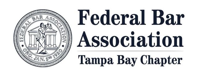 Federal Bar Association Tampa Bay Chapter logo with circular emblem and text.