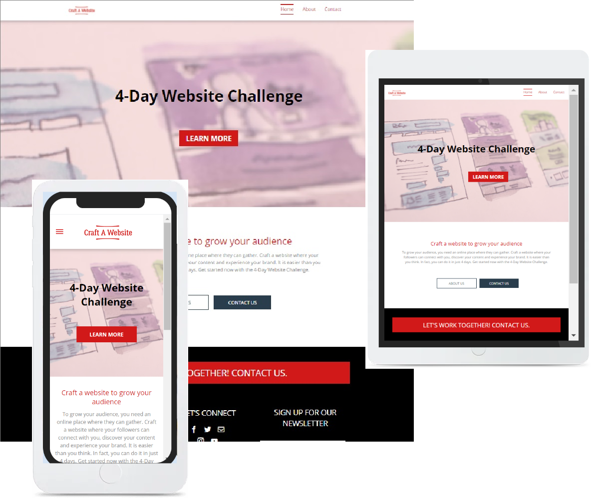 Desktop, tablet and mobile Craft A Website