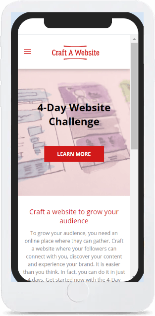 Desktop, tablet and mobile views of Craft A Website