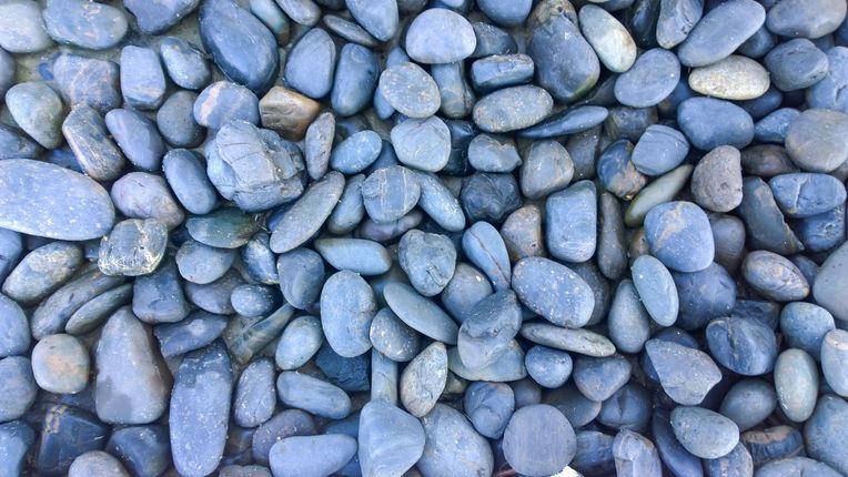 Blue rocks tightly packed together