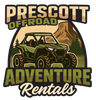 A logo for a company called prescott offroad adventure rentals.