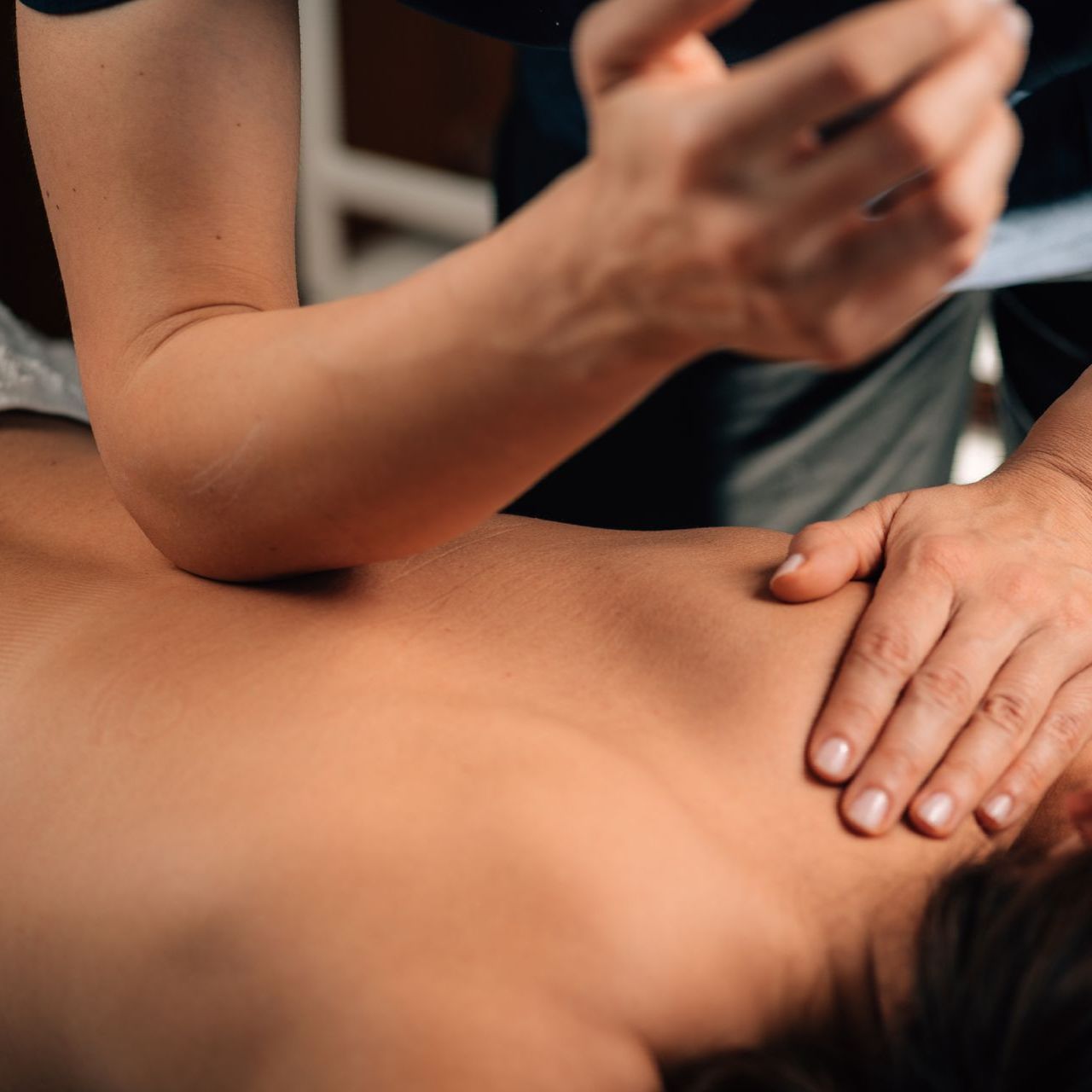 a man having a deep tissue massage
