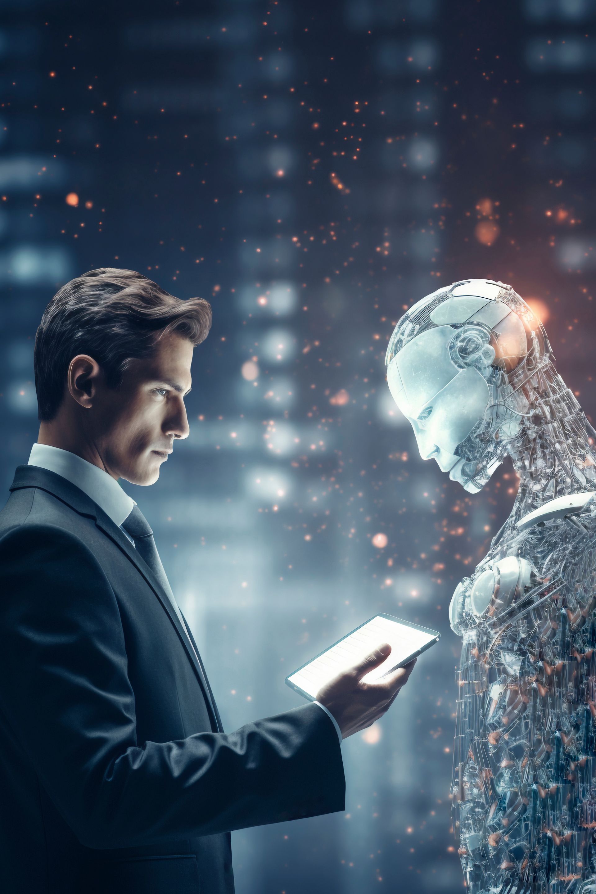 Ilustração mostrando IA processando conteúdo indexad”
Fluxo de dados indexados utilizados por IA