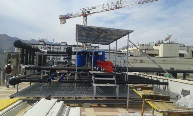 posa impianto di aerazione industriale