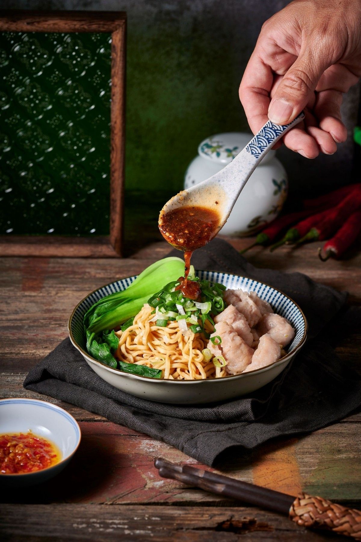 【台南陳家汕頭意麵】魚冊魚餃乾拌麵優惠組( 4盒/袋)