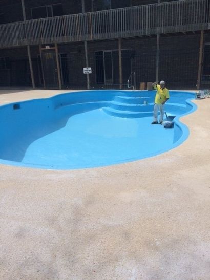 Blue Painted Pool — Kansas City, KS — The Kansas Paint Company