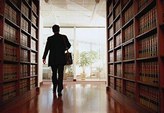 Lawyer — Lawyer Walking Out Of The Library in Bel Air, MD