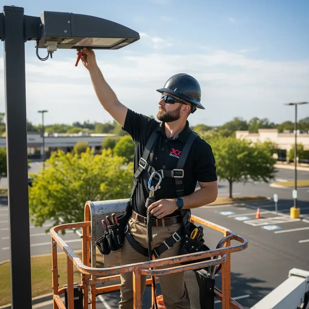 Brass-colored wall-mounted light fixture with a large shade, illuminating a white-walled room with a window.