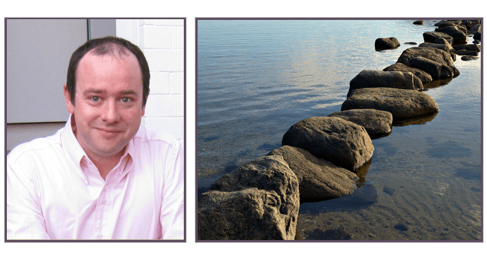 For professional advice in Leeds, call James Taylor Dip Psych, UKCP Reg on 07973 428365 Beach and person thinking, water and rocks
