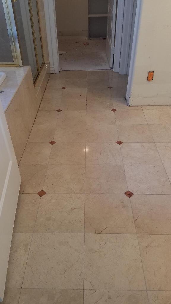 Stone Floor after polishing, B&B Carpet Restoration Glendora CA