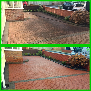 before and after block paving cleaning