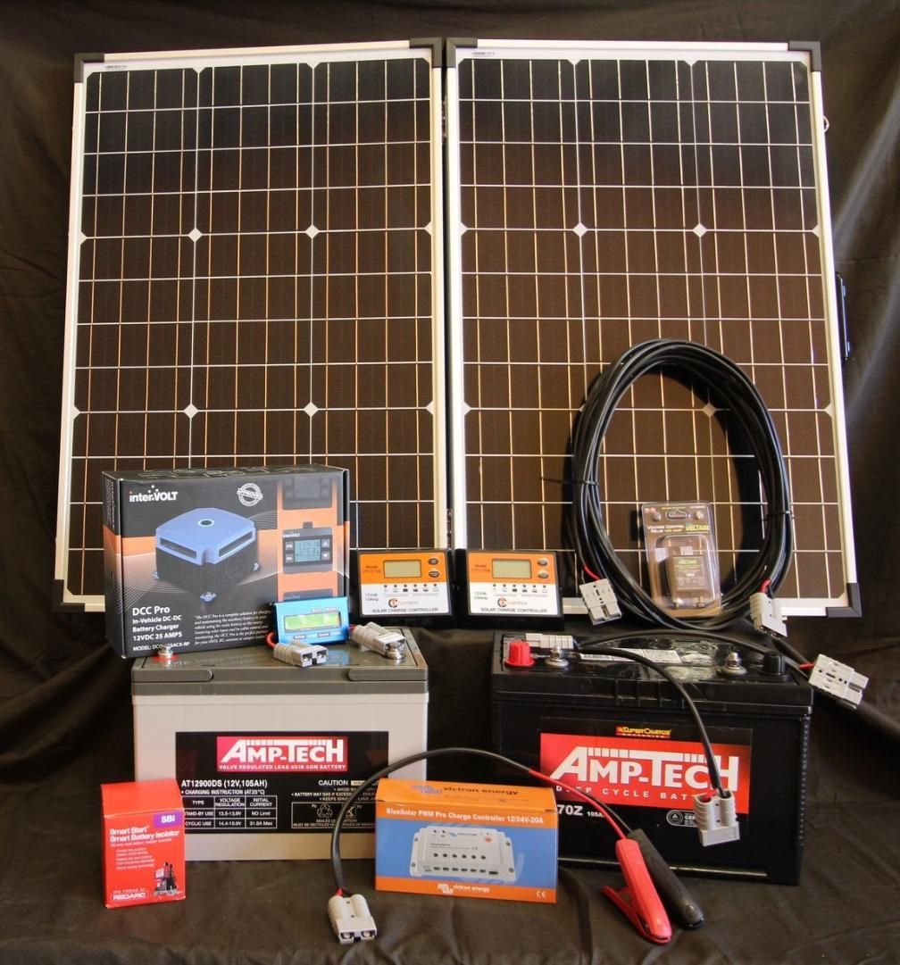 A Bunch Of Amp Tech Batteries And Solar Panels — Rainbow Beach Auto Electrics In Rainbow Beach, QLD