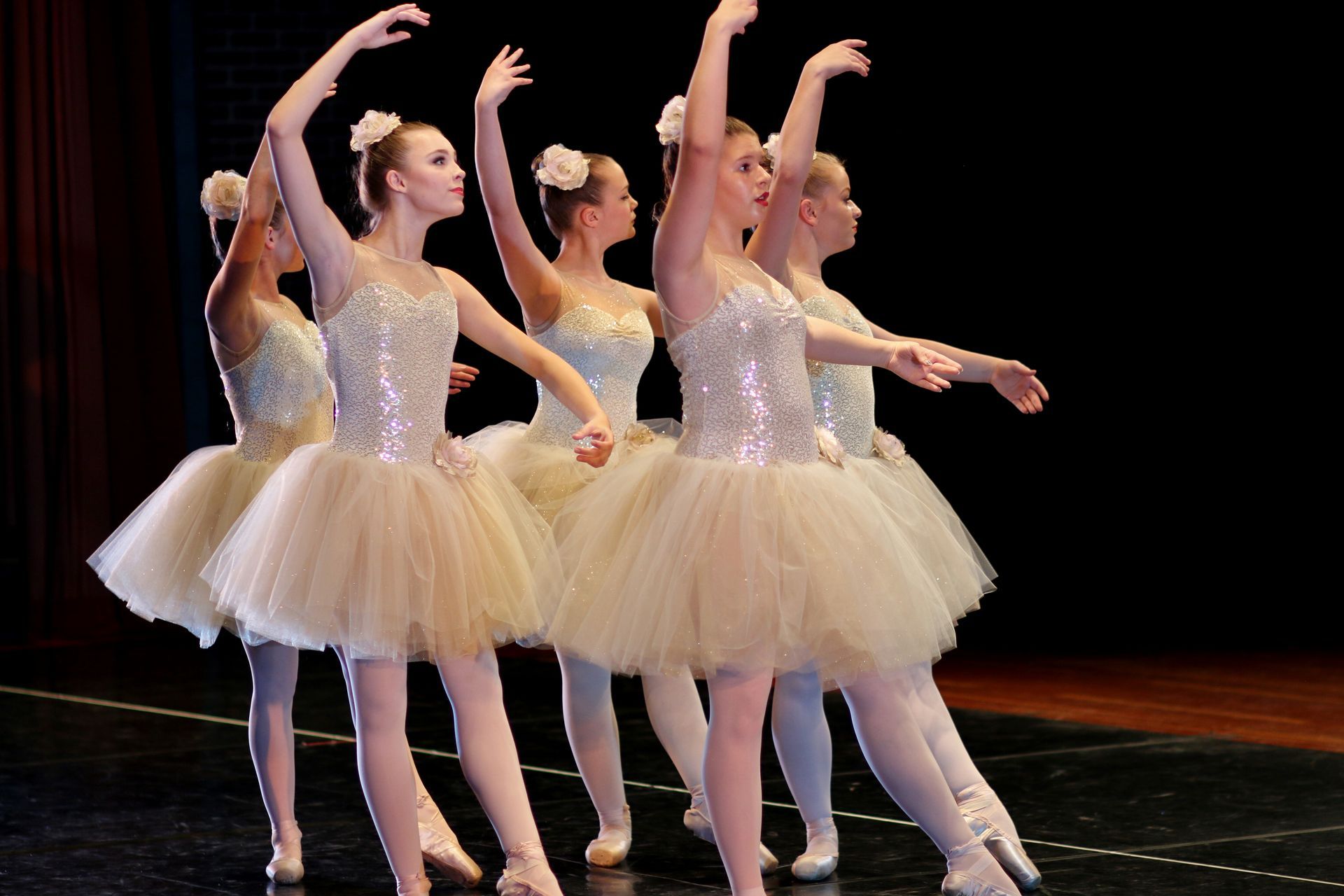 a group of ballerinas are dancing on a stage