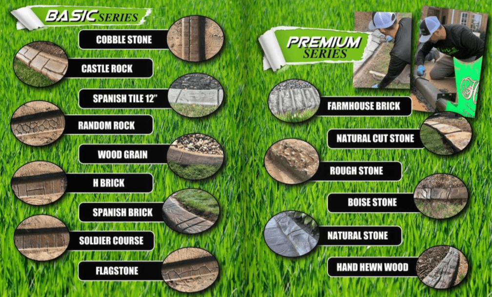 A poster showing different types of stone including castle rock