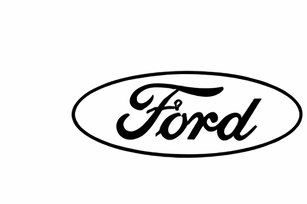 The Ford logo, consisting of the black cursive brand name centered within a black oval outline on a white background.