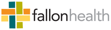 The logo for fallon health has a cross on it.
