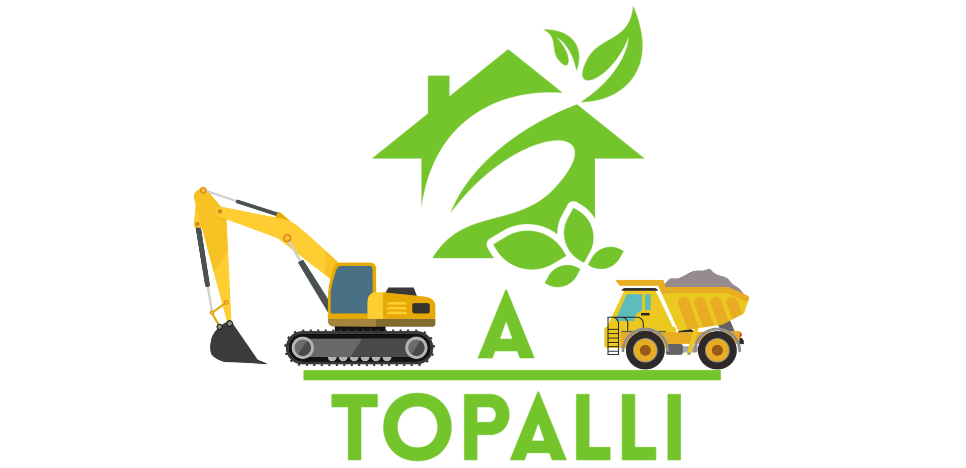 Ein Logo für ein Bauunternehmen mit Bagger und Muldenkipper.