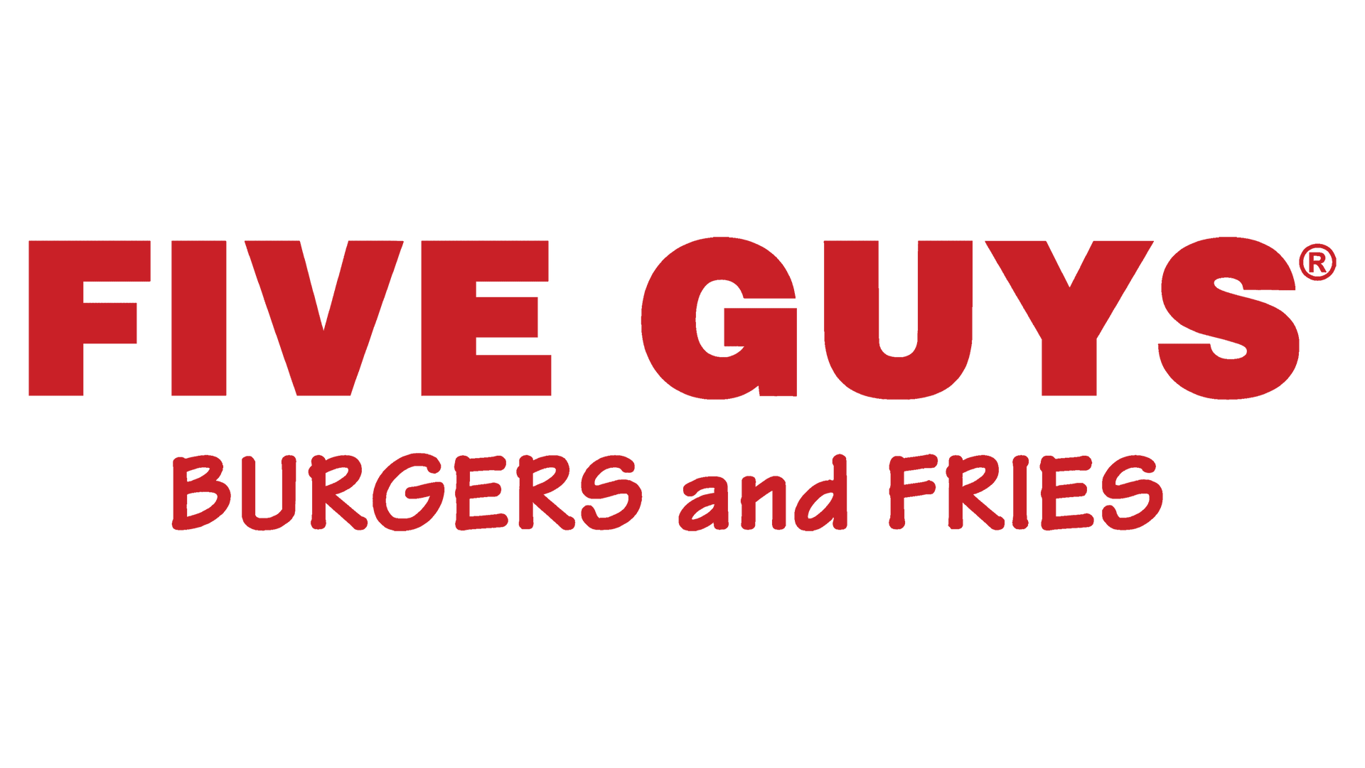 Five Guys logo: red text on white;