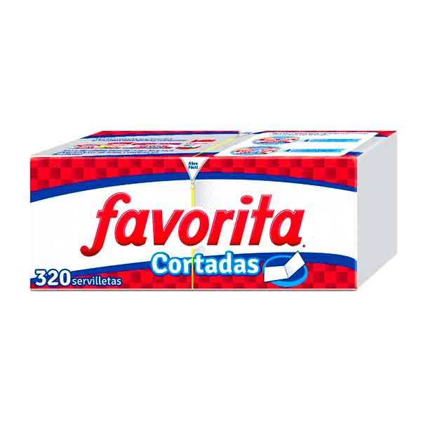 Favorita Cortadas paper towels, red and blue package, 320 servilletas