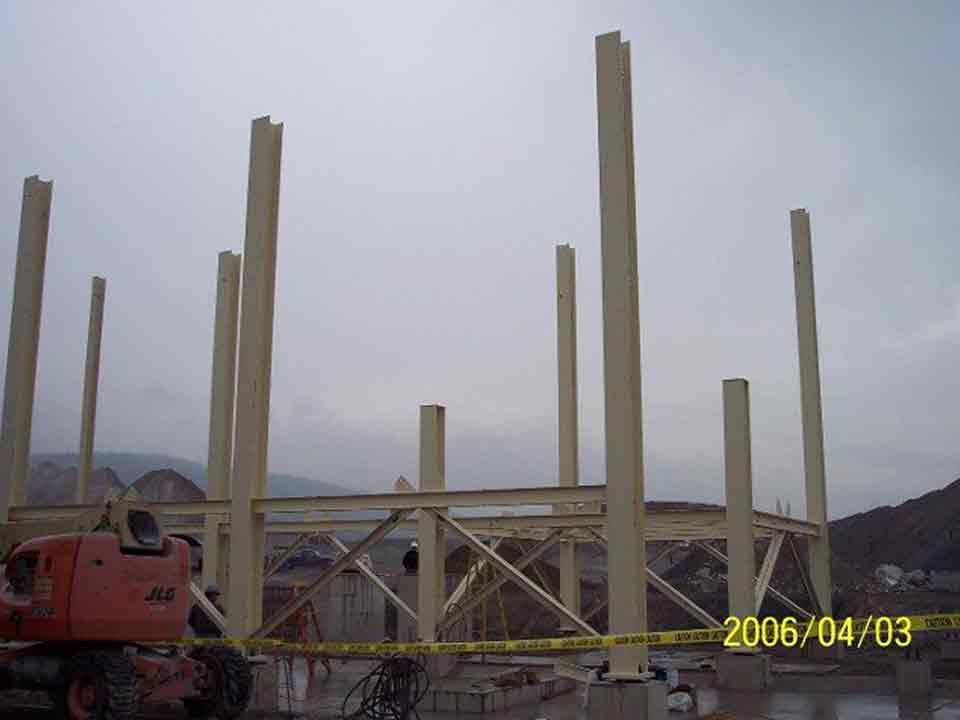 Steel structure fabricated by Mustang Fabrication, Inc. in Bellefonte, PA