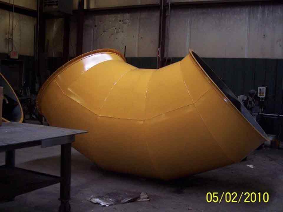 Curved pipe fabricated by Mustang Fabrication, Inc. in Bellefonte, PA