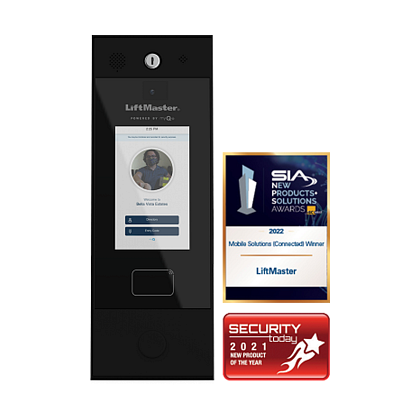 A picture of a security system with awards on it.