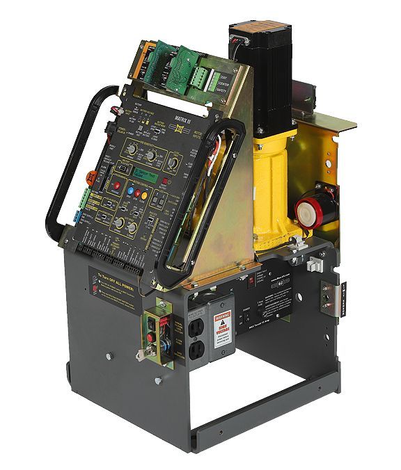 A close up of a machine on a white background.